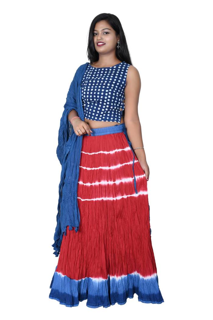 HAND BLOCK SHIBORI SKIRT