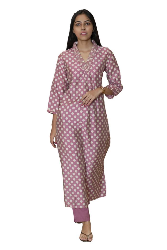 MUSLIN SILK KURTI PANT SET