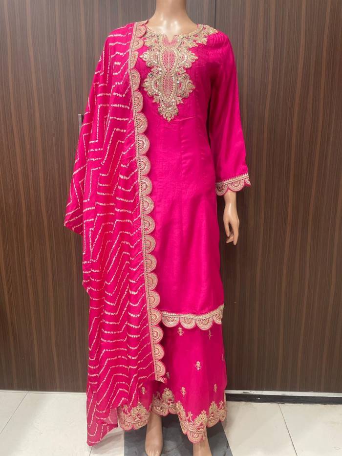 PINK SILK SHARARA SET