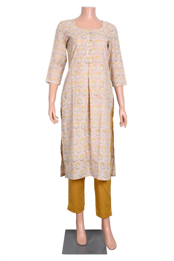 HAND BLOCK STRAIGHT KURTA