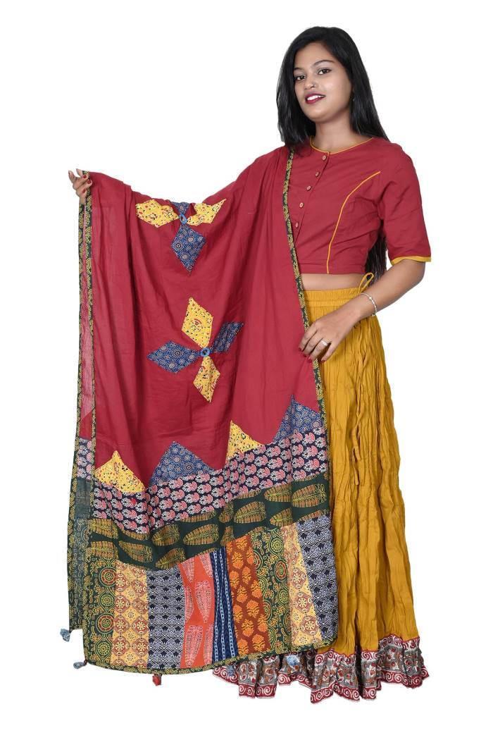 HAND BLOCK COTTON BLOUSE