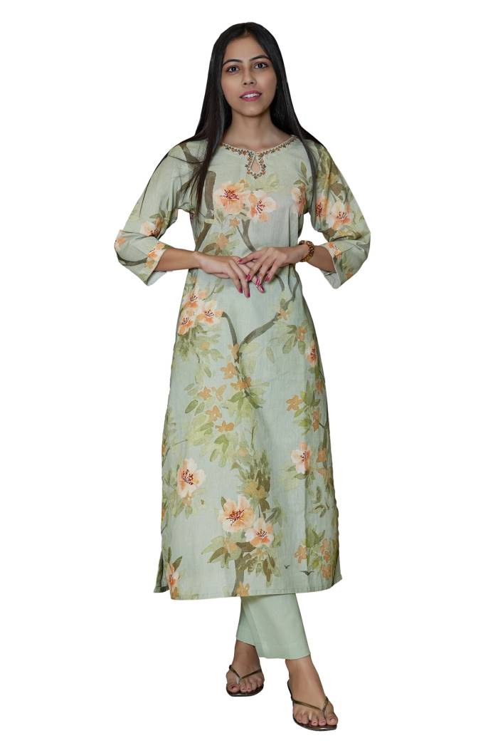 COTTON KURTI PANT SET